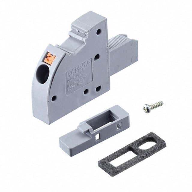 3056938 TERM BLK PUSH IN CLMP 1POS GRAY