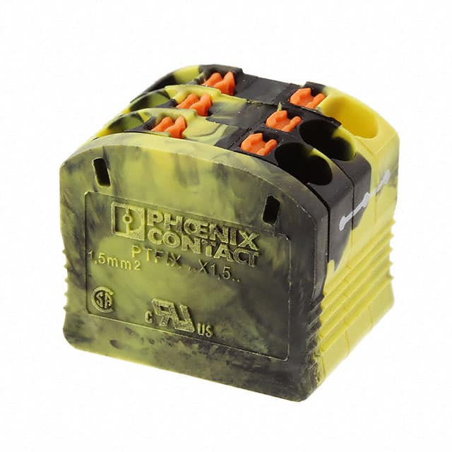 3002906 DISTRIBUTION BLOCK BLACK/YELLOW