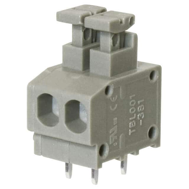 TBL001-381-02GY-2GY TERMINAL BLOCK, SCREWLESS, 3.81,