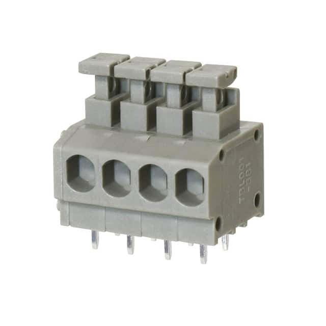 TBL001-381-04GY-2GY TERMINAL BLOCK, SCREWLESS, 3.81,