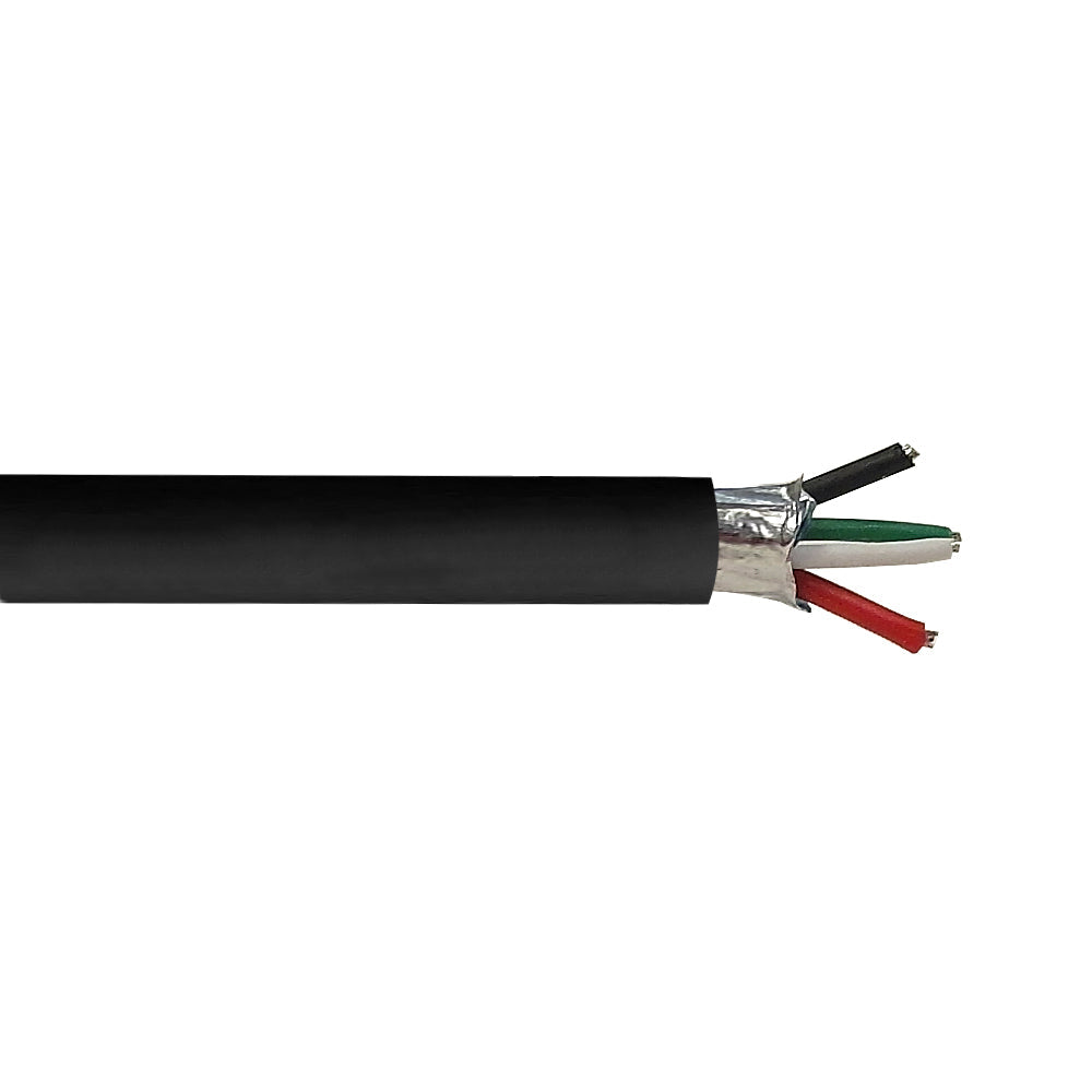 28AWG/2C This is a 1000ft USB 2.0 bulk cable with 1 pair of 28AWG data wires and 2 conductors of 24AWG power wires. It has a 4.5mm OD and a black/white color.