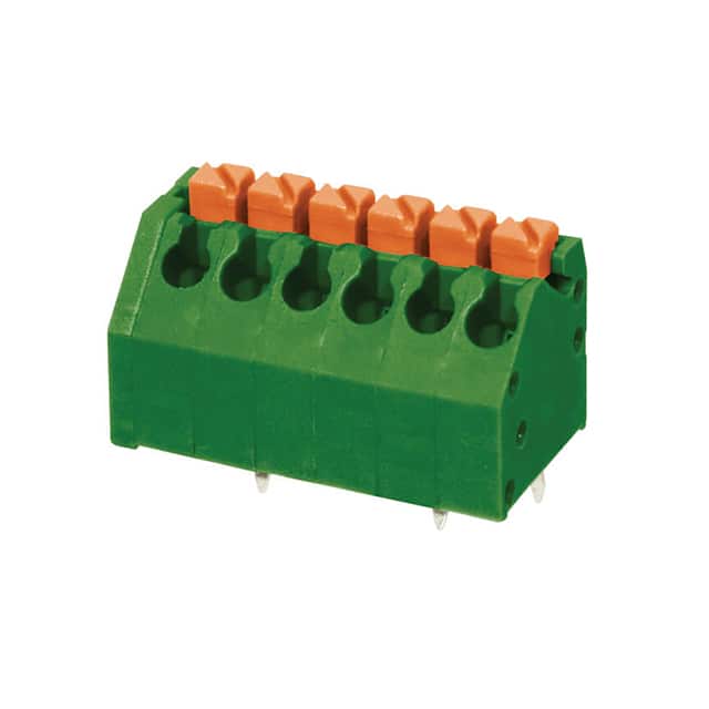 TBL002A-350-06GR-2OR TERMINAL BLOCK, SCREWLESS, 3.50,