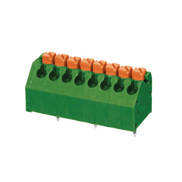 TBL002A-350-08GR-2OR TERMINAL BLOCK, SCREWLESS, 3.50,