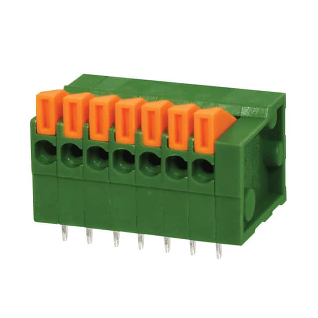 TBL003-254-07GR-2OR TERMINAL BLOCK, SCREWLESS, 2.54,