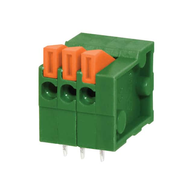 TBL003-254-03GR-2OR TERMINAL BLOCK, SCREWLESS, 2.54,