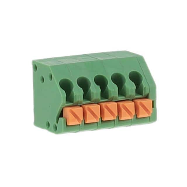 TBL002A-350-05GR-2OR TERMINAL BLOCK, SCREWLESS, 3.50,