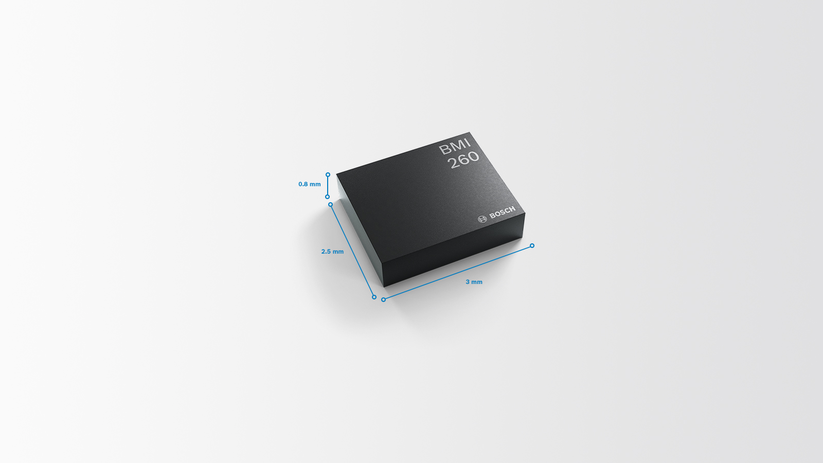 BMI260 The Bosch BMI260 is a high-performance Inertial Measurement Unit (IMU) designed for smartphone applications. It combines precise accelerometer and gyroscope sensing capabilities.
