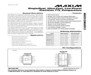MAX913EUA-T The MAX913EUA-T is a single, ultra-fast, low-power precision TTL comparator from Analog Devices. It features a 10ns response time and operates from a single +5V or ±5V supply.