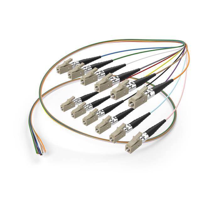 FJ5GLCX-03M-12FR-900 FIBER PIGTAIL 12 STR OM3 LC 3M