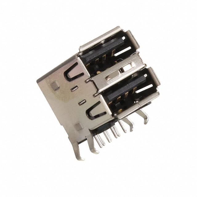KUSBX-AS2N-B CONN RCPT STACKED USB TYPE A R/A