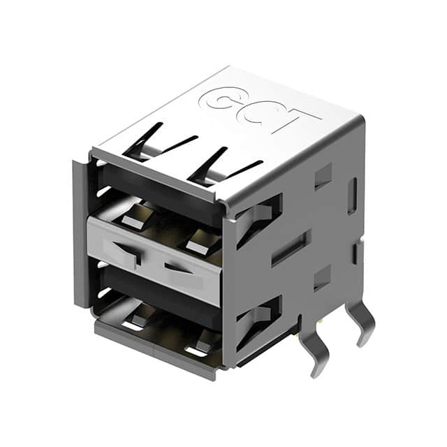 USB1035-GF-P-0-B-B USB A SKT, DUAL TOP TH R/A, GF,