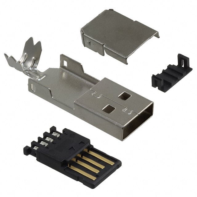 1734372-1 CONN PLUG USB2.0 TYPEA 4POS SLD