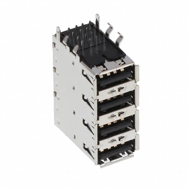 USB-A-Q-RA USB A 2.0, QUAD PORT, R/A, THRU