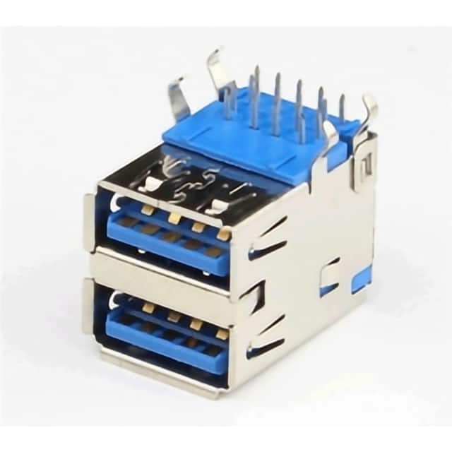 A-USB3 A-2P CONN RCPT USB3.2 TYPEA STACK R/A