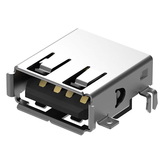 USB1020-GF-L-A USB A SKT, BOTTOM TH, R/A, GF, O