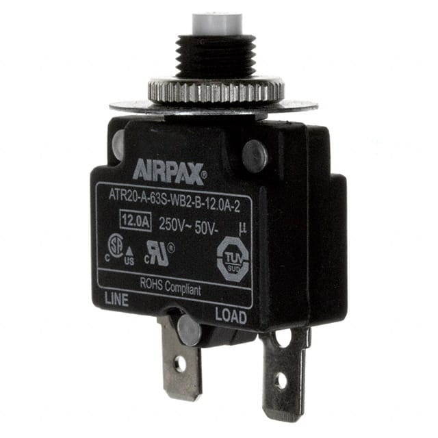 ATR20-A-63S-WB2-B-12.0A-2 CIR BRKR THRM 12A 250VAC 50VDC