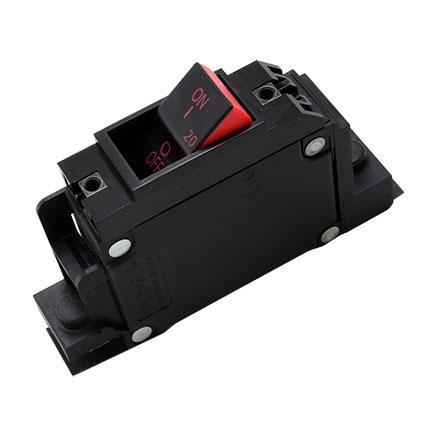 LEJ66-1-63-2.00-F-01-T The Sensata LEJ66-1-63-2.00-F-01-T is a hydraulic magnetic circuit breaker designed for panel mounting. It features a 20A current rating and a 240V voltage rating.