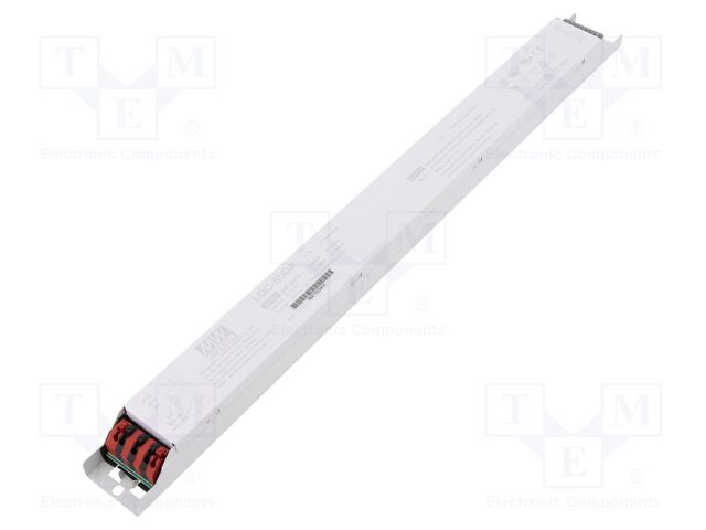 LDC-80DA Mean Well LDC-80DA is a 80W constant current LED driver with 2.1A output, DALI dimming, 90% efficiency, and protections OTP/OVP/SCP.