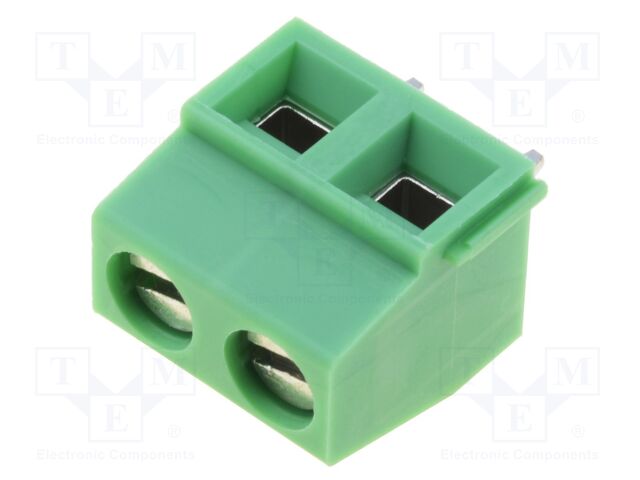 MKDSN1.5-2-5.08 The Phoenix Contact MKDSN1.5-2-5.08 is a PCB terminal block with a 10A current rating and 300V voltage rating. It features 2 positions and angled 90° spatial orientation.