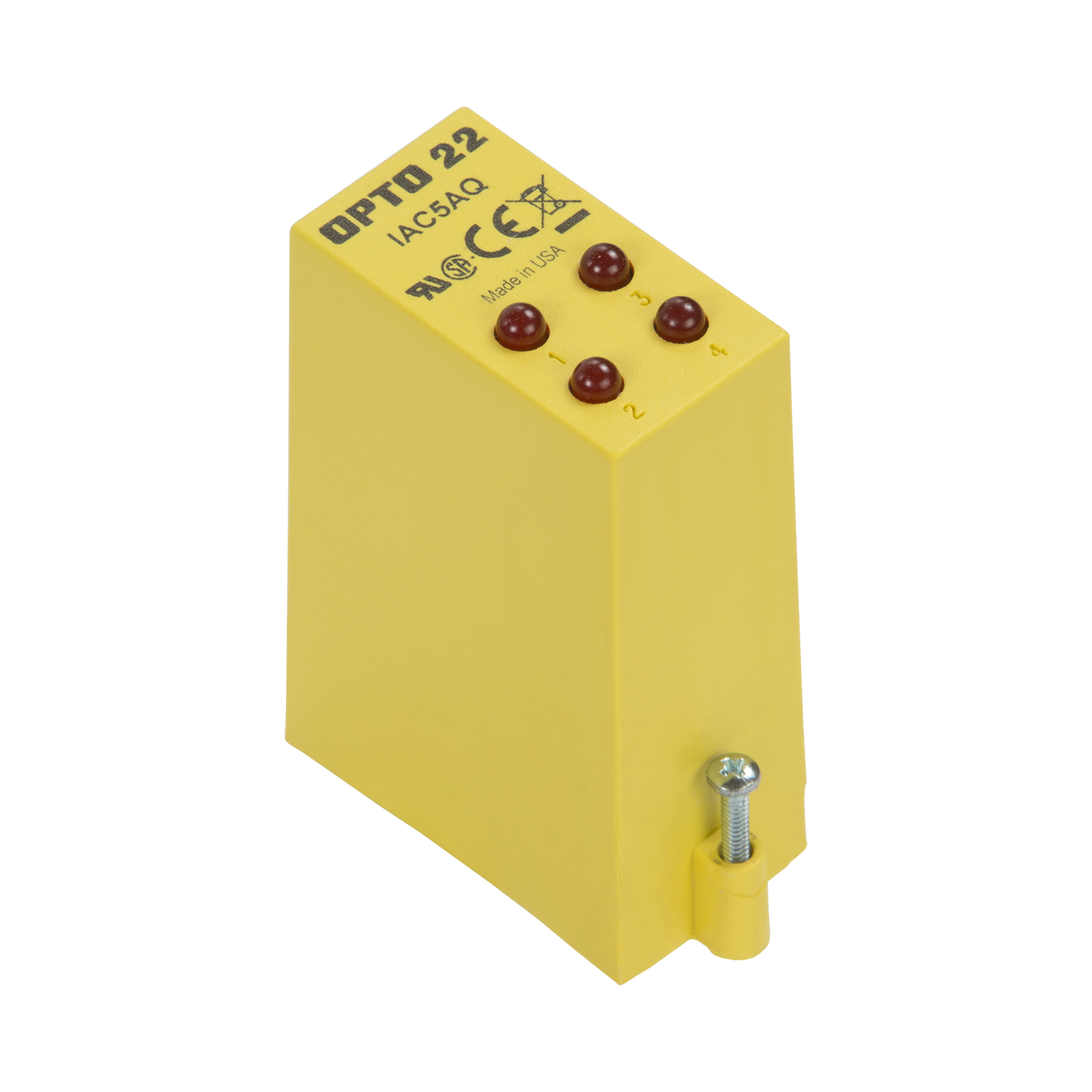 IAC5AQ The Opto 22 IAC5AQ is a 4-channel AC/DC input module designed for sensing ON/OFF AC voltages. It operates within a 180-280 VAC/VDC range and uses 5 VDC logic.
