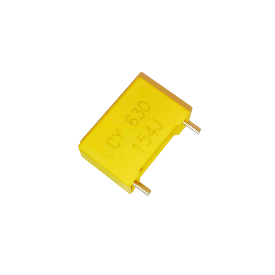 02315413-04 CY630 154J This Osram 02315413-04 CY630 154J is an MKT capacitor with 150nF capacitance and a 630V voltage rating. It features 15mm lead spacing.