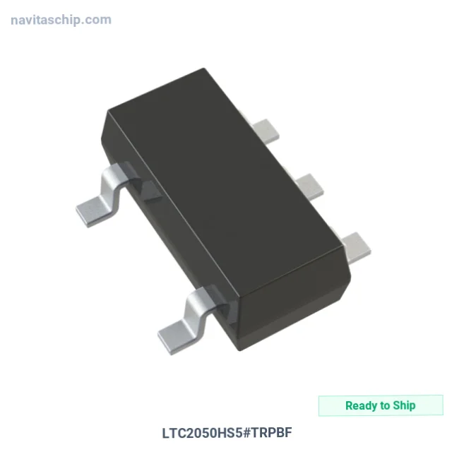 LTC2050HS5#TRPBF The Analog Devices Inc. LTC2050HS5#TRPBF is a Zero-Drift Operational Amplifier. It features a Rail-to-Rail output and operates over a wide temperature range.