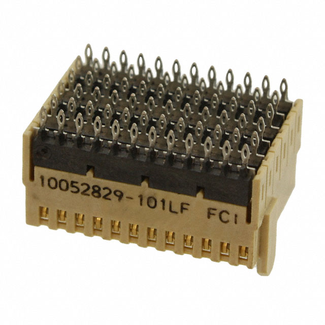 70229-101 Amphenol ICC 70229-101 Metral receptacle connector with 96 female socket positions arranged in 4 rows at 2.00mm pitch. Features right angle through hole mounting and gold plated contacts.