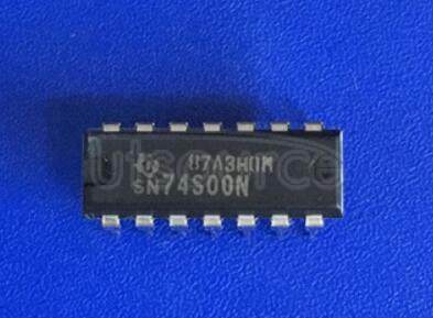 74S00N The SIG 74S00N is a Quad 2-Input NAND Gate belonging to the S Logic Family. It is supplied in a DIP package.