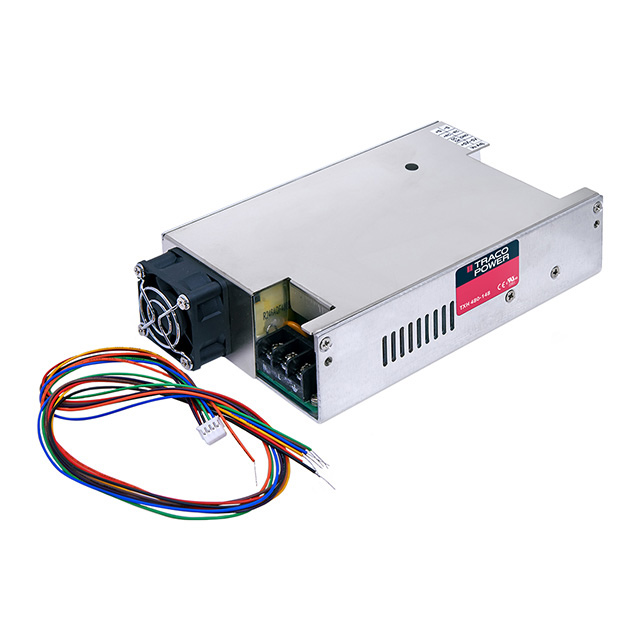 TXH 480-112 The Traco Power TXH 480-112 is an enclosed AC/DC converter with a 12V, 40A output, delivering 480W of power. It features universal input and adjustable output.