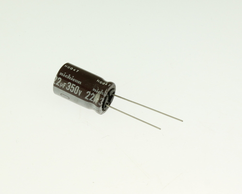 UPB2V220MHH The Nichicon UPB2V220MHH is an Aluminum Electrolytic Capacitor with a capacitance of 22µF and a voltage rating of 350V. It features radial leads for easy mounting.