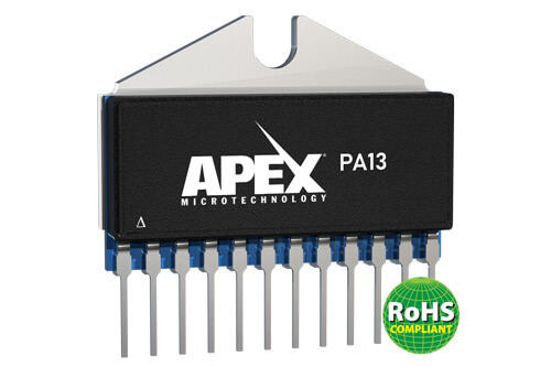 PA13 The Apex Tool Group PA13 is a Class A/B power amplifier designed for high-current applications. It offers up to 15A peak output current and operates up to 100V.
