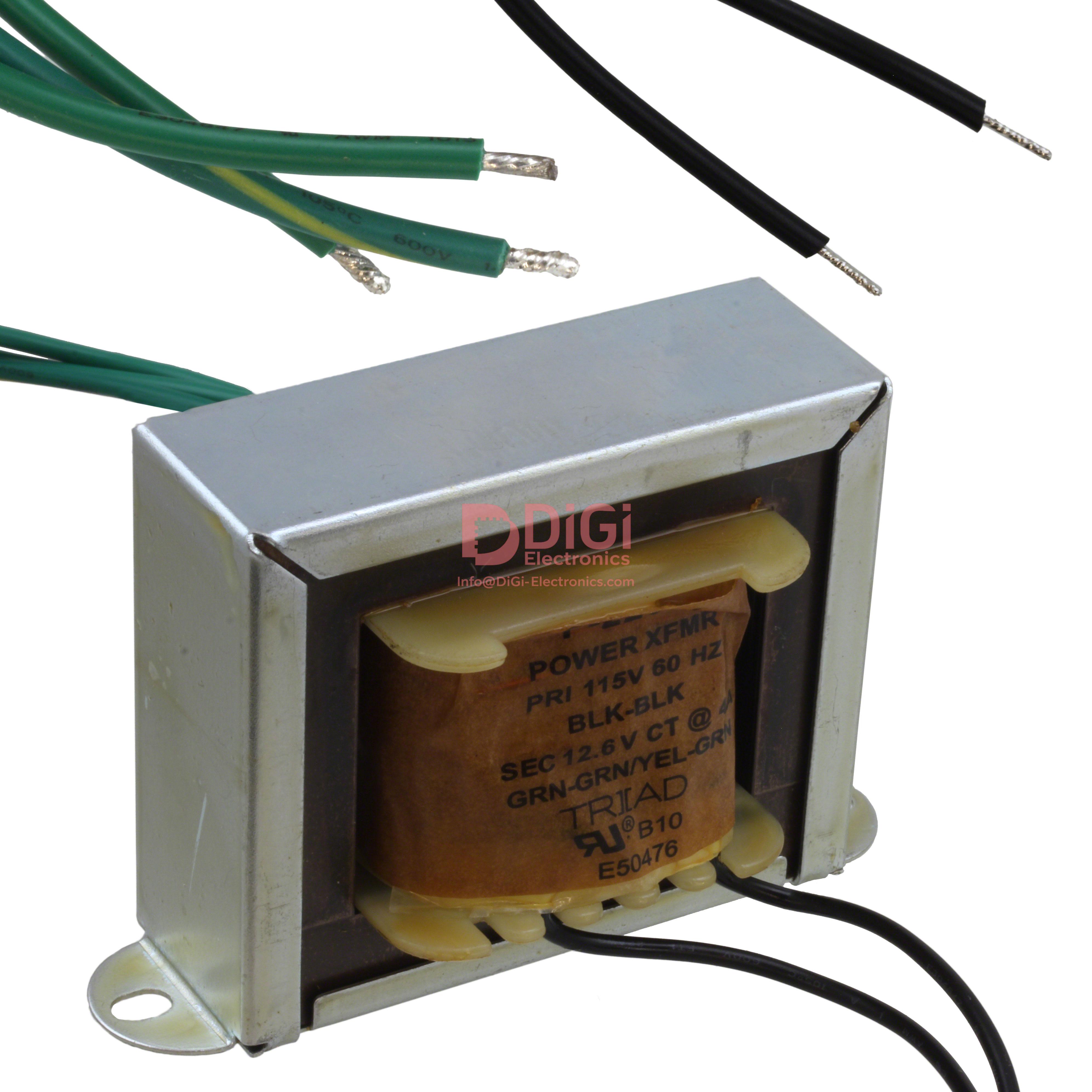 F-225X The Triad Magnetics F-225X is a laminated core power transformer with a 50.4VA rating. It features a 115V primary and a 12.6V secondary winding.