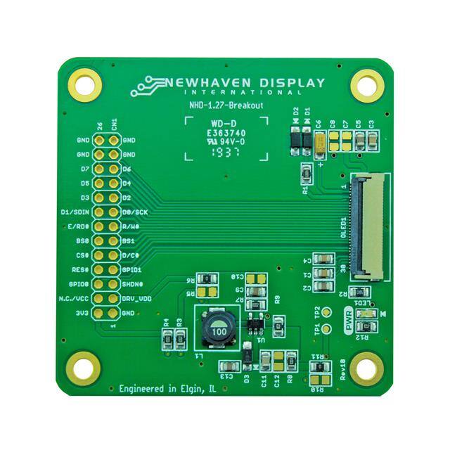 NHD-1.27-BREAKOUT BREAKOUT 1.27" COLOR OLED GLASS