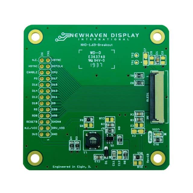 NHD-1.69-BREAKOUT BREAKOUT 1.69" COLOR OLED GLASS