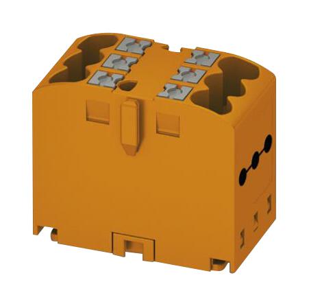 PTFIX6X2.5OG The Phoenix Contact PTFIX6X2.5OG is an orange distribution block designed for efficient wiring in automation and control systems. It features push-in connection technology for tool-free conductor attachment.