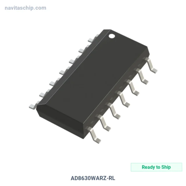 AD8630WARZ-RL The AD8630WARZ-RL is a Zero-Drift Operational Amplifier from Analog Devices Inc. It features a Rail-to-Rail output and operates within a supply voltage range of 2.7V to 5V.