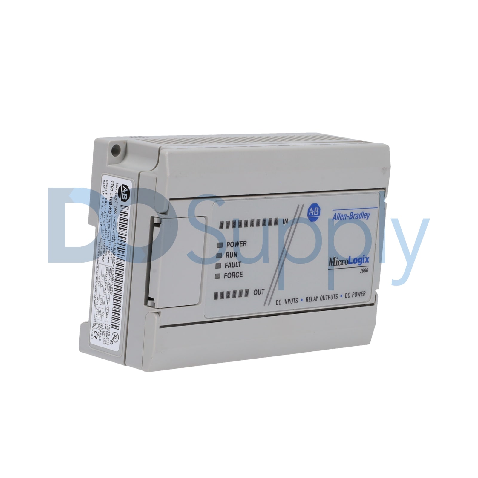 1761-L16BWB The Allen Bradley 1761-L16BWB is a MicroLogix 1000 series programmable logic controller. It features a 24 Volts DC user supply and supports both AC and DC output voltages.