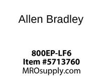 800EP-LF6 The Allen Bradley 800EP-LF6 is a 22mm flush pushbutton operator with momentary contact and a green, non-illuminated button. Designed for standard industrial control applications.