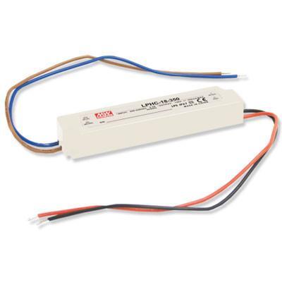 LPHC-18-350 Mean Well USA LPHC-18-350 is a constant current LED driver with a 350mA output, 17W power rating, and 80% efficiency. Features include OTP, OVP protection, IP67 rating, and wire lead termination.