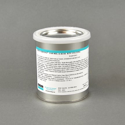 3140 Dow DOWSIL™ 3140 RTV Silicone Conformal Coating Clear is a one-component, room temperature curing, solvent-free coating. It is supplied in a 493 g Can.