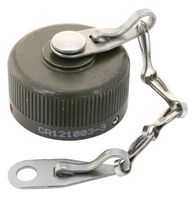 CA121003-6 Protective cap for MIL-DTL-5015 receptacles, shell size 18, aluminum alloy construction with metal chain.