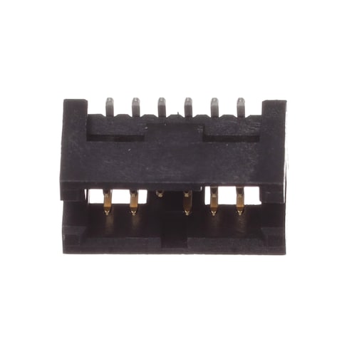 20021221-00312C4LF This is a 12 position (11 loaded) 1.27mm pitch surface mount shrouded header from Amphenol ICC. It features male square pins with tin finish and a black thermoplastic insulator.