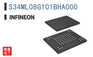 S34ML08G101BHA000 The Infineon S34ML08G101BHA000 is an 8Gb Parallel NAND Flash Memory. It operates at voltages from 2.7V to 3.6V and features an access time of 25ns.