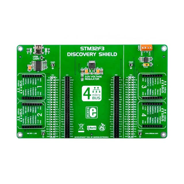 MIKROE-1481 BOARD STM32F4 DISCOVERY SHIELD