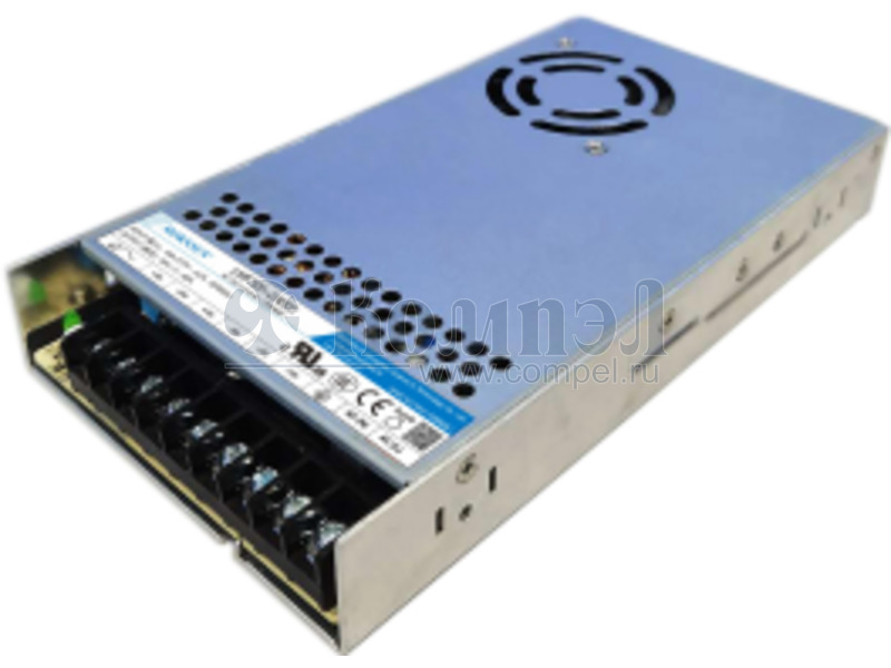 LMF320-23B48-C The Mornsun LMF320-23B48-C is an enclosed AC/DC converter delivering 322W of power with a 48V output. It features universal AC input and built-in active PFC.
