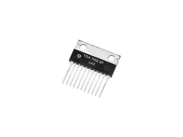 TDA1102SP The TDA1102SP is a monolithic audio power amplifier integrated circuit from Thomson-CSF. It delivers 15 Watts of output power and operates up to a maximum supply voltage of 28 Volts.
