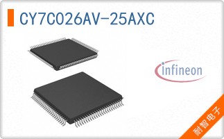 CY7C026AV-25AXC The Infineon CY7C026AV-25AXC is a 256Kb parallel SRAM. It features a 25ns access time and operates within a 3V to 3.6V range.