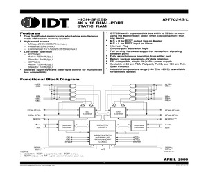 5962-9166205MXA The Integrated Device Technology 5962-9166205MXA is a 4K x 16 Multi-Port SRAM. It features a 45 ns maximum access time and operates at a nominal supply voltage of 5V.