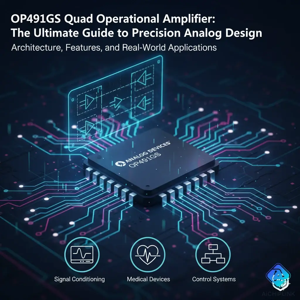 OP491GS The OP491GS is a micropower quad operational amplifier from Precision Monolithics, designed for low-power applications. It offers single-supply operation and rail-to-rail output.