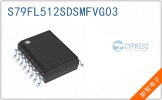S79FL512SDSMFVG03 The Cypress Semiconductor S79FL512SDSMFVG03 is a 512Mbit SPI/QUAD Flash Memory. It operates with a clock frequency of 80MHz and a voltage range of 2.7V to 3.6V.